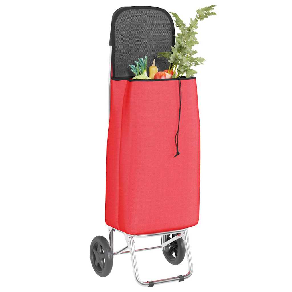 Vidaxl winkel trolley rood 35 x 28 x 92 cm oxford stof