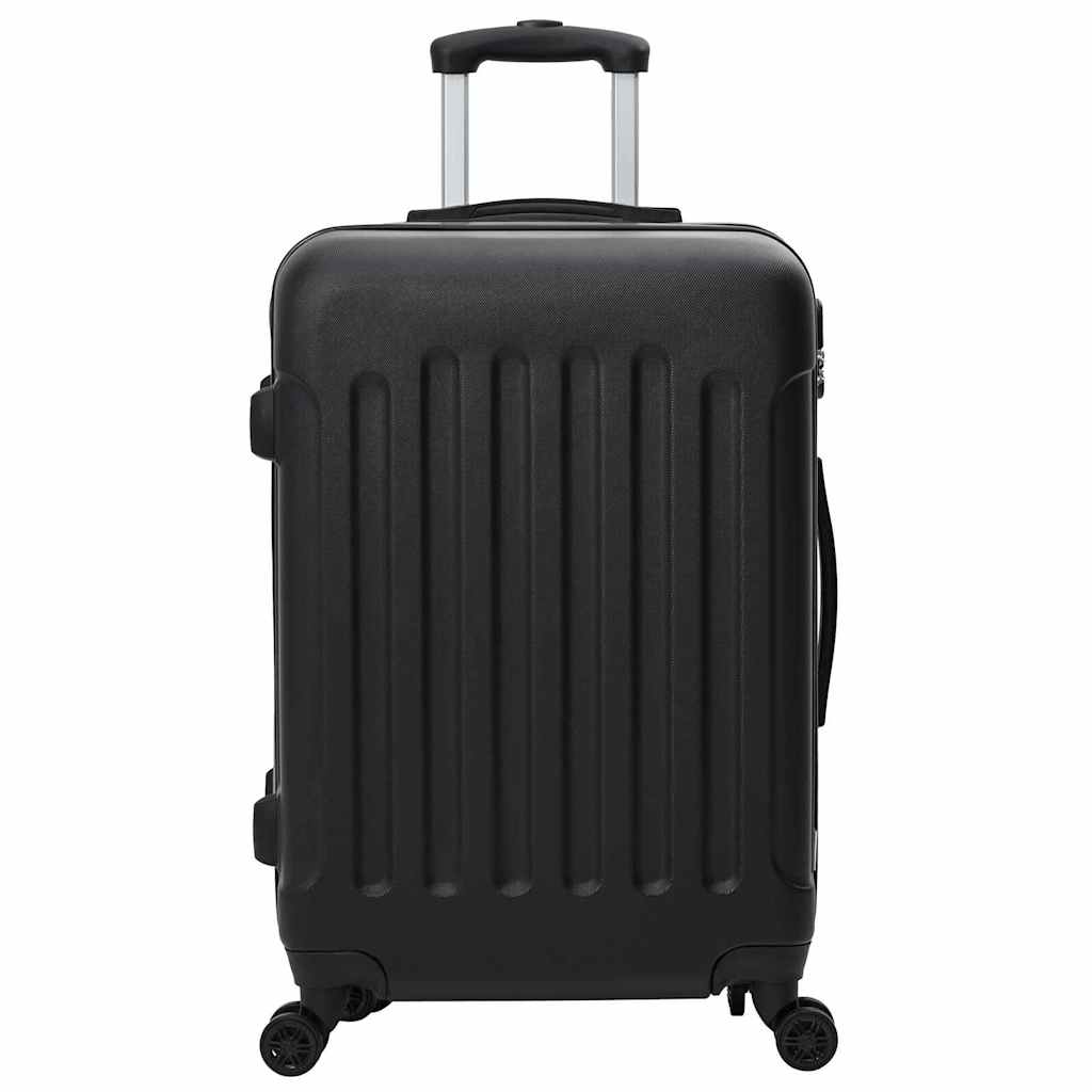 Valigia VidaXL con serratura 3 pezzi nera 50 x 31 x 78 cm in plastica abs