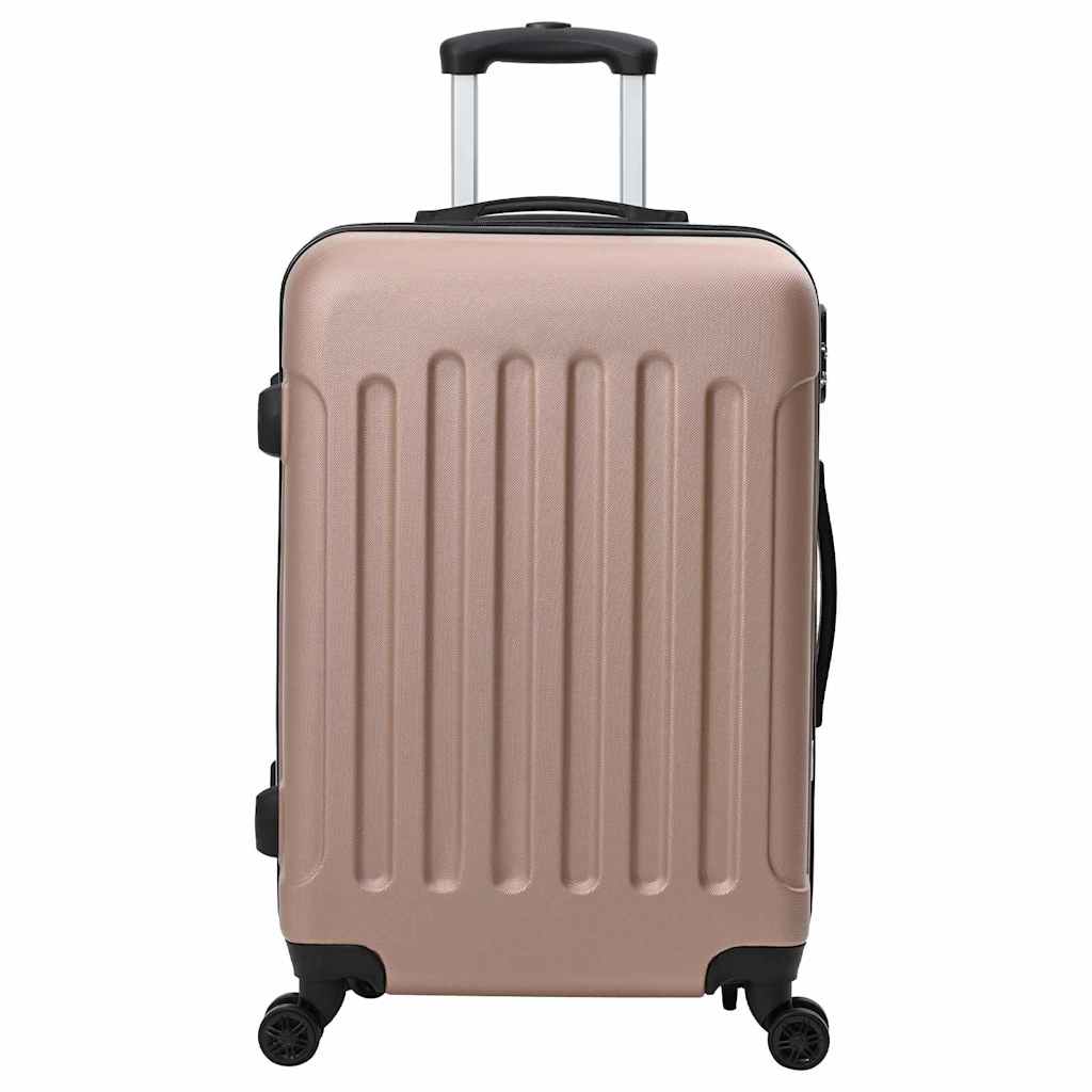 Vidaxxl maleta con cerradura 3 piezas oro rosa 50 x 31 x 78 cm plástico abs