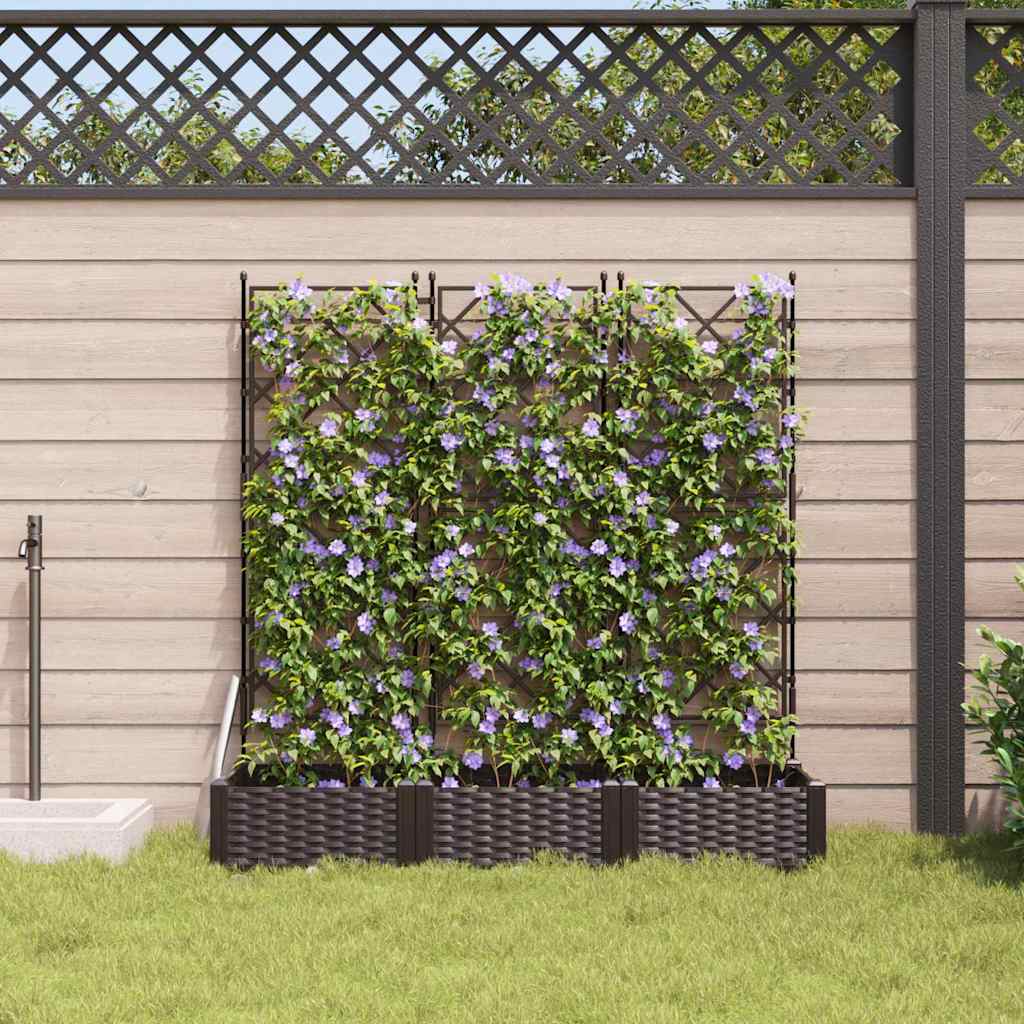 Vidaxl tuin bloempot 3 pcs bruin 120 x 40 x 125,5 cm staal