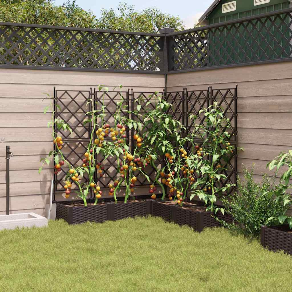 Vidaxl tuin bloempot 5 pcs bruin 120 x 120 x 125,5 cm staal