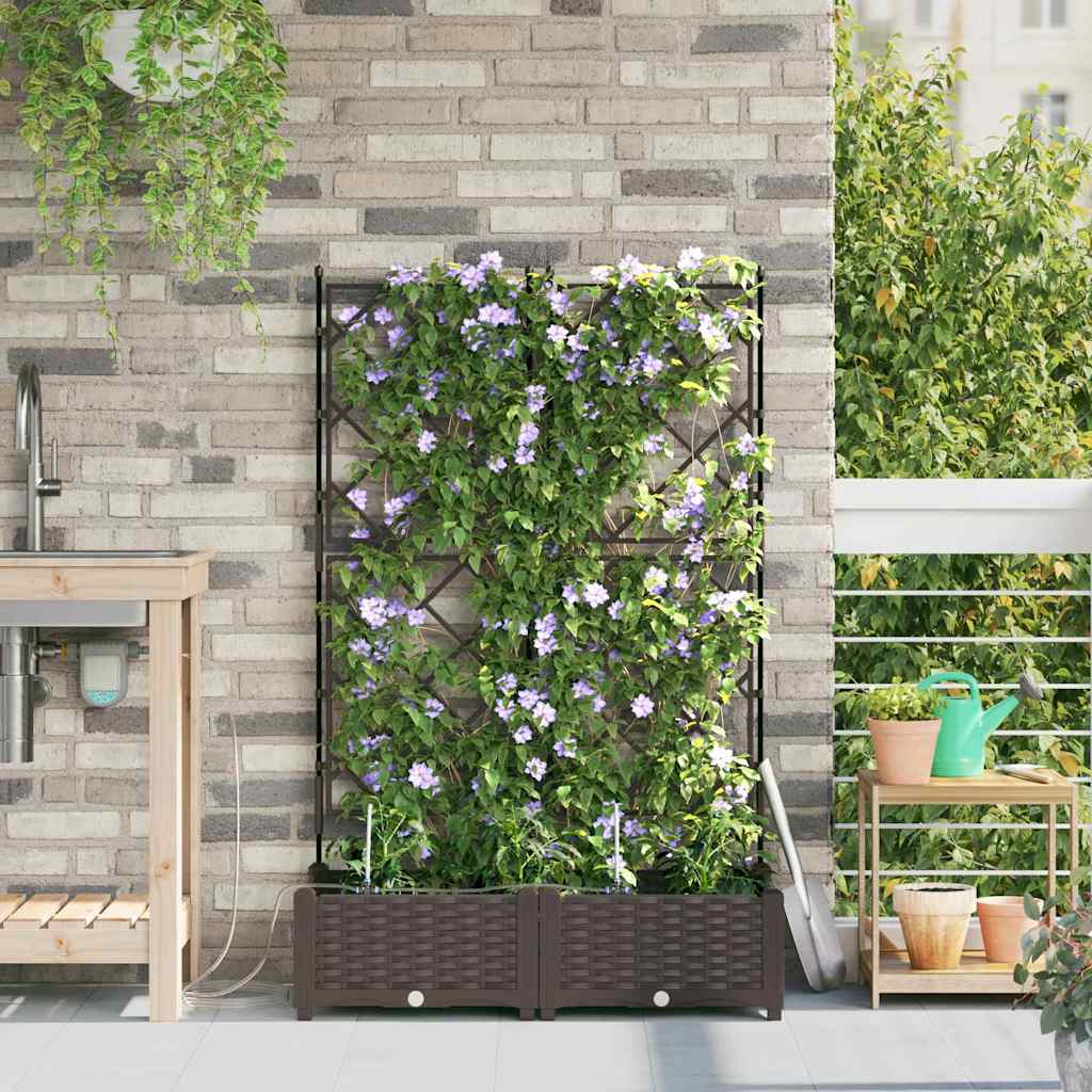 VidaXL macetero de jardín 2 uds acero marrón