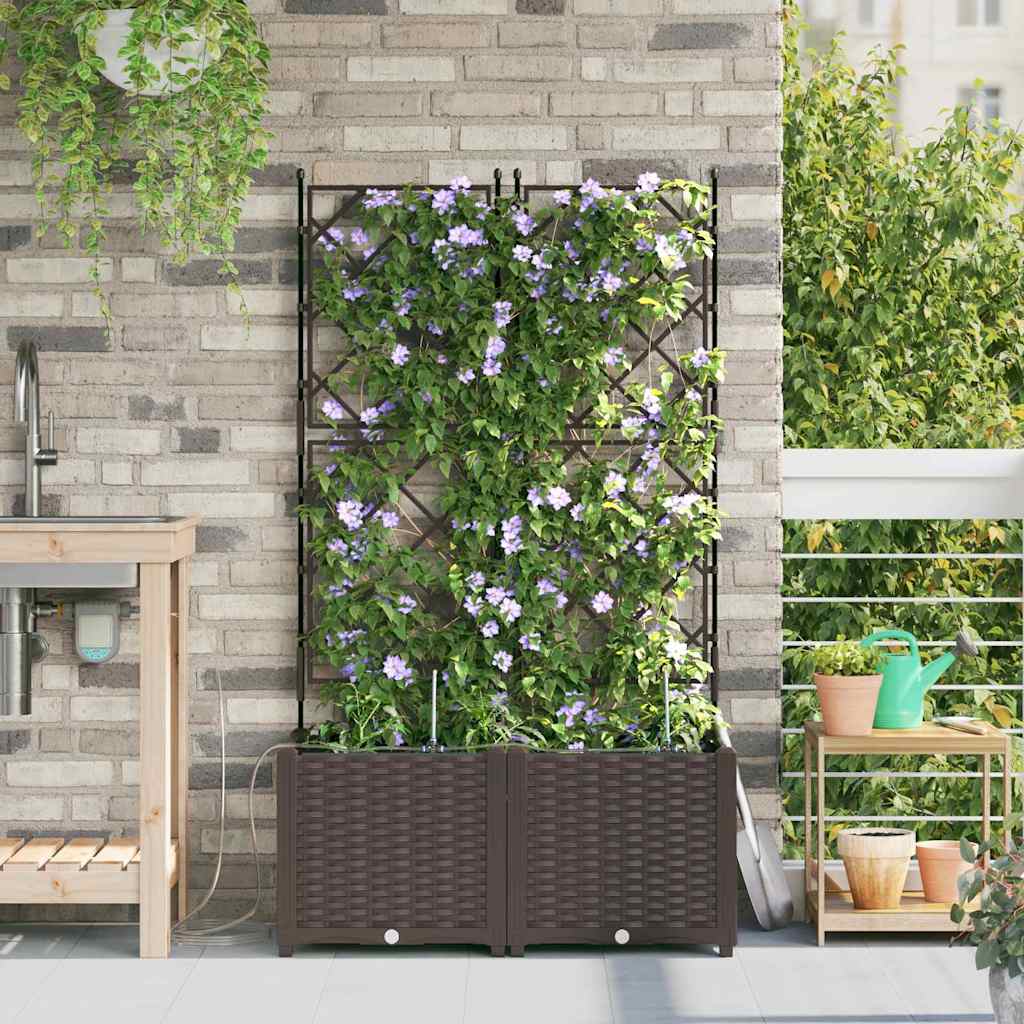 VidaXL macetero de jardín 2 uds acero marrón