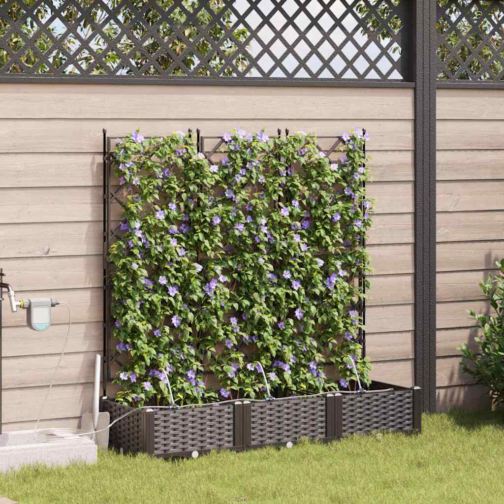 VidaXL vaso da fiori da giardino 3 pezzi in acciaio marrone