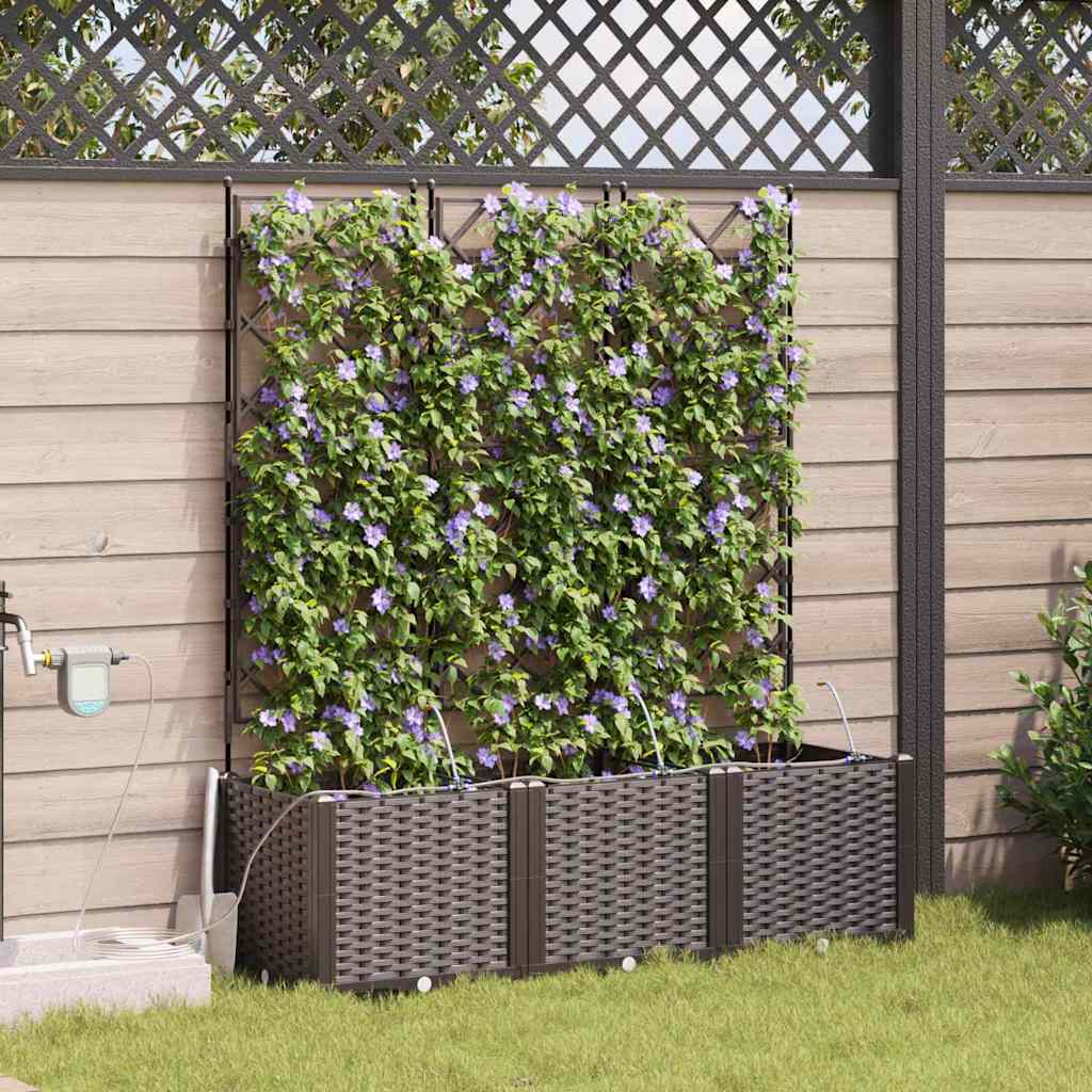 VidaXL macetero de jardín 3 piezas acero marrón