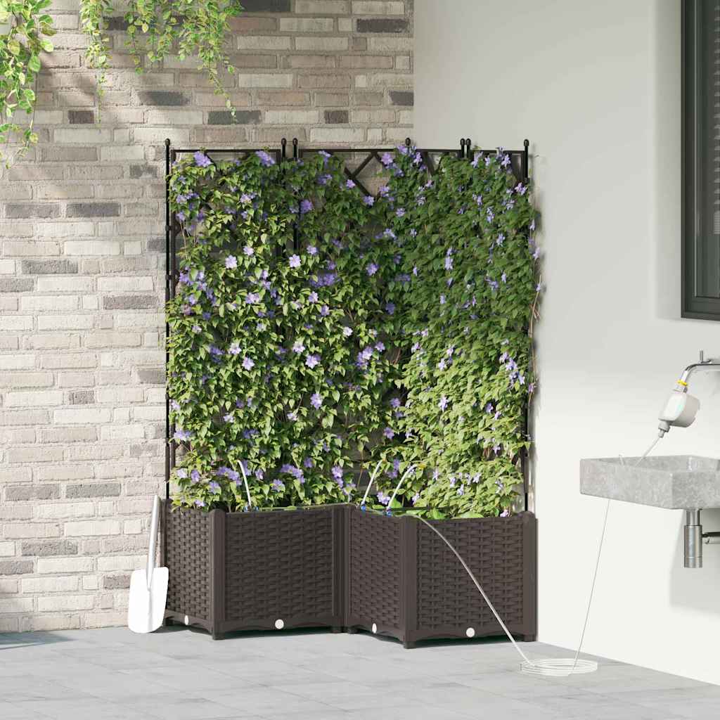 VidaXL macetero de jardín 3 piezas acero marrón