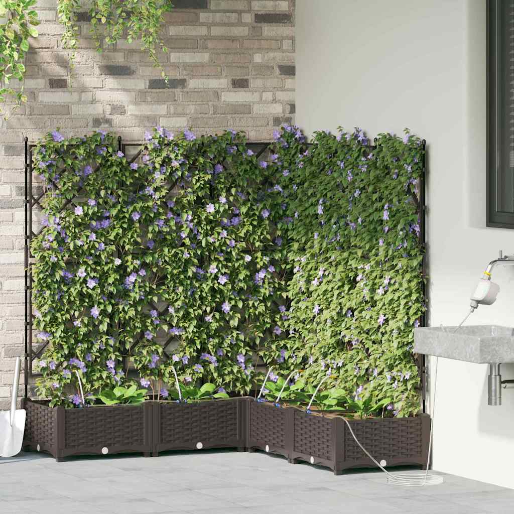 VidaXL macetero de jardín 5 piezas acero marrón