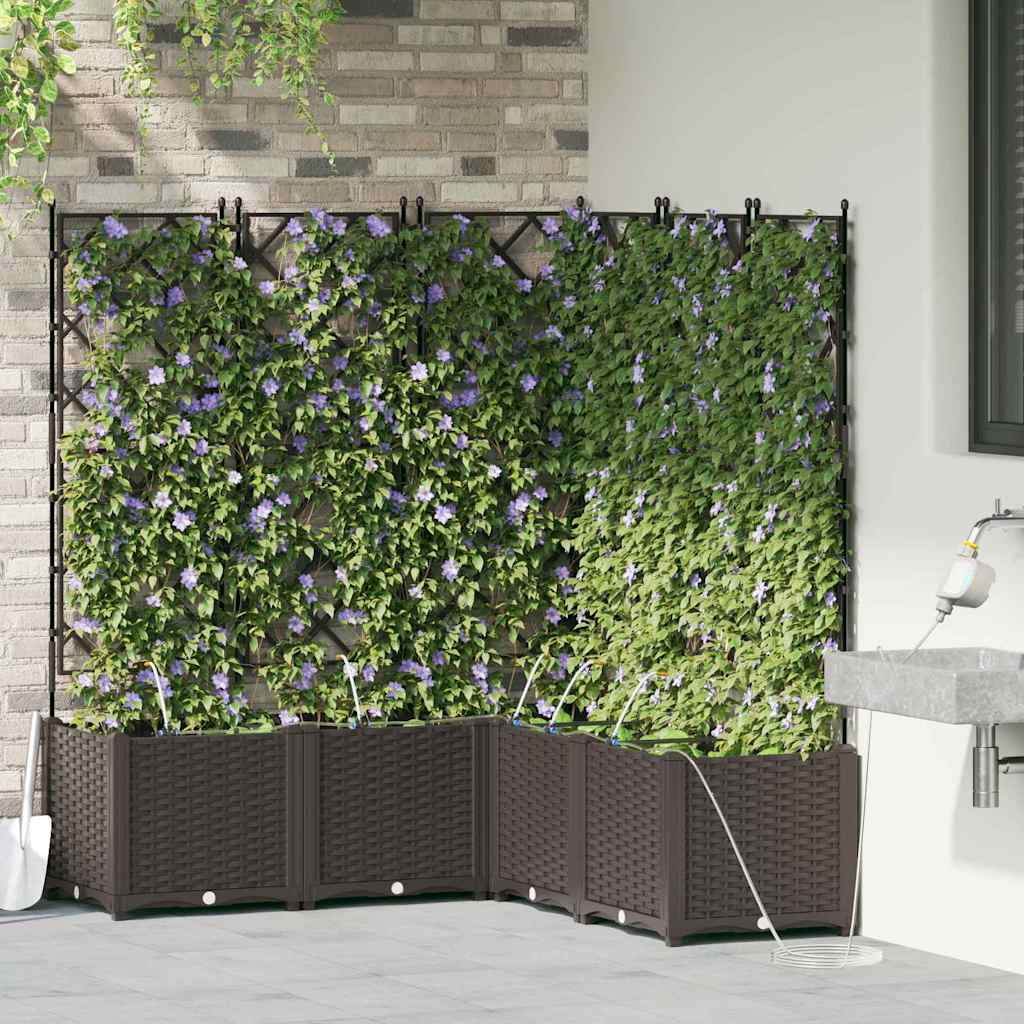 VidaXL macetero de jardín 5 piezas acero marrón