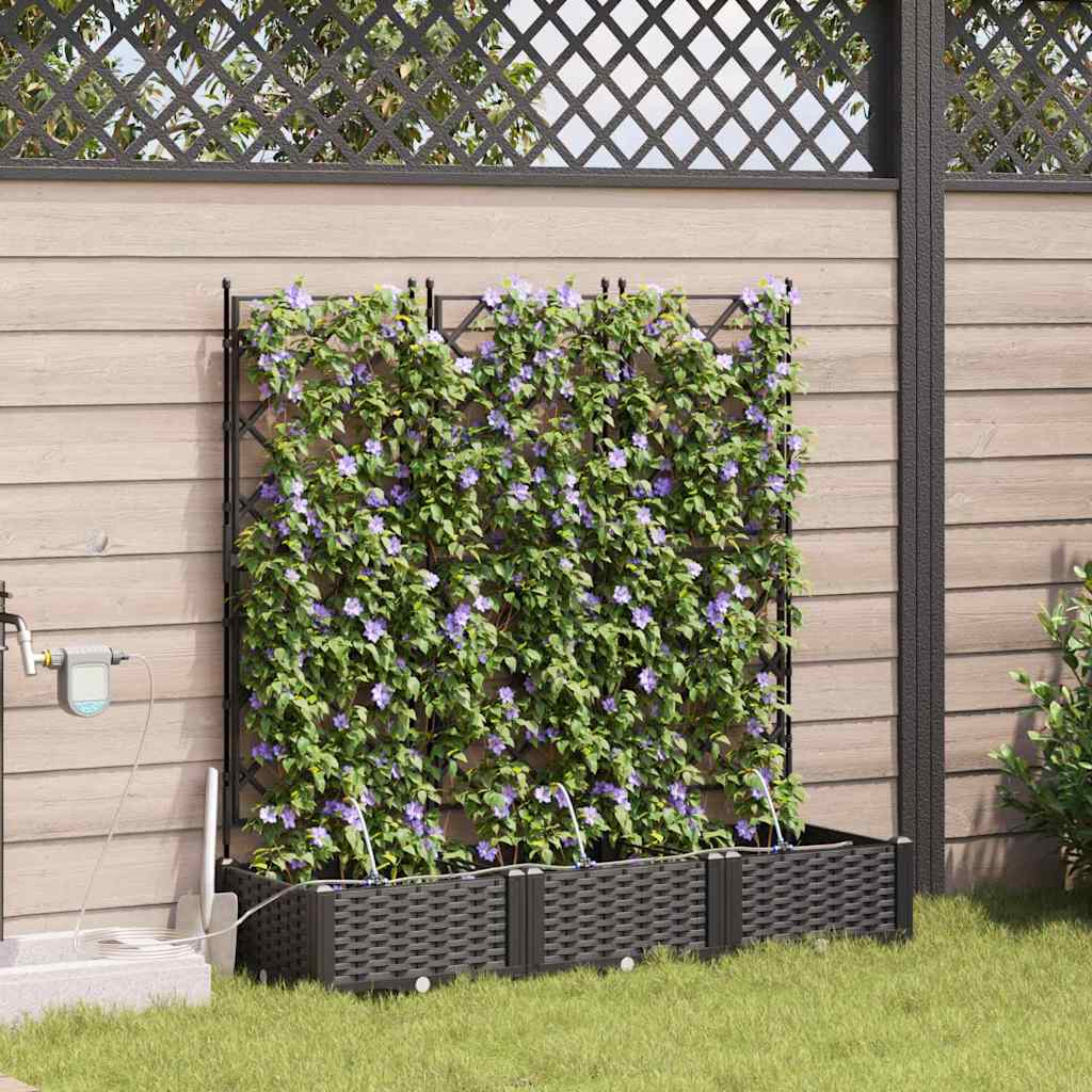 Vidaxl tuin bloempot 3 pcs zwart staal
