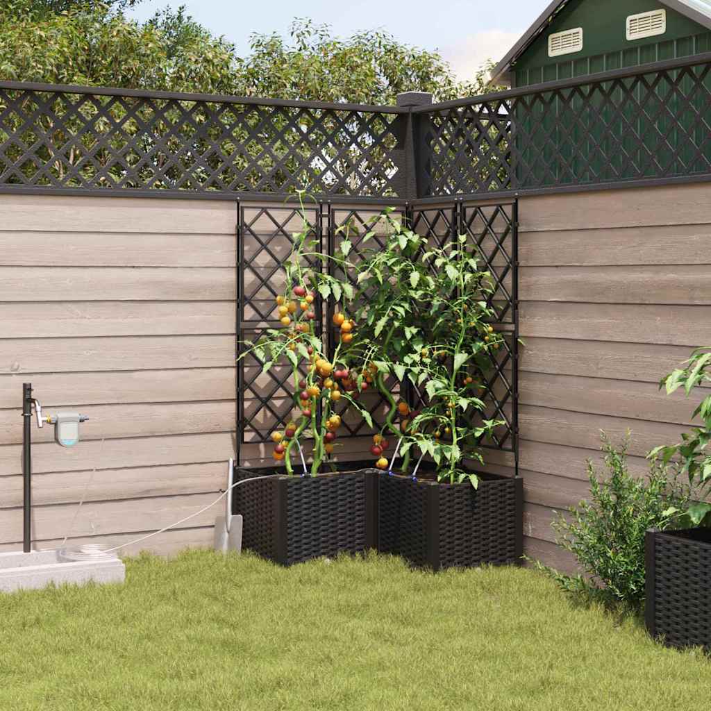 VidaXL macetero de jardín 3 piezas acero negro