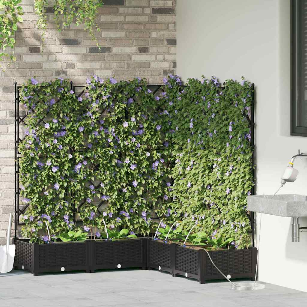 VidaXL macetero de jardín 5 piezas acero negro