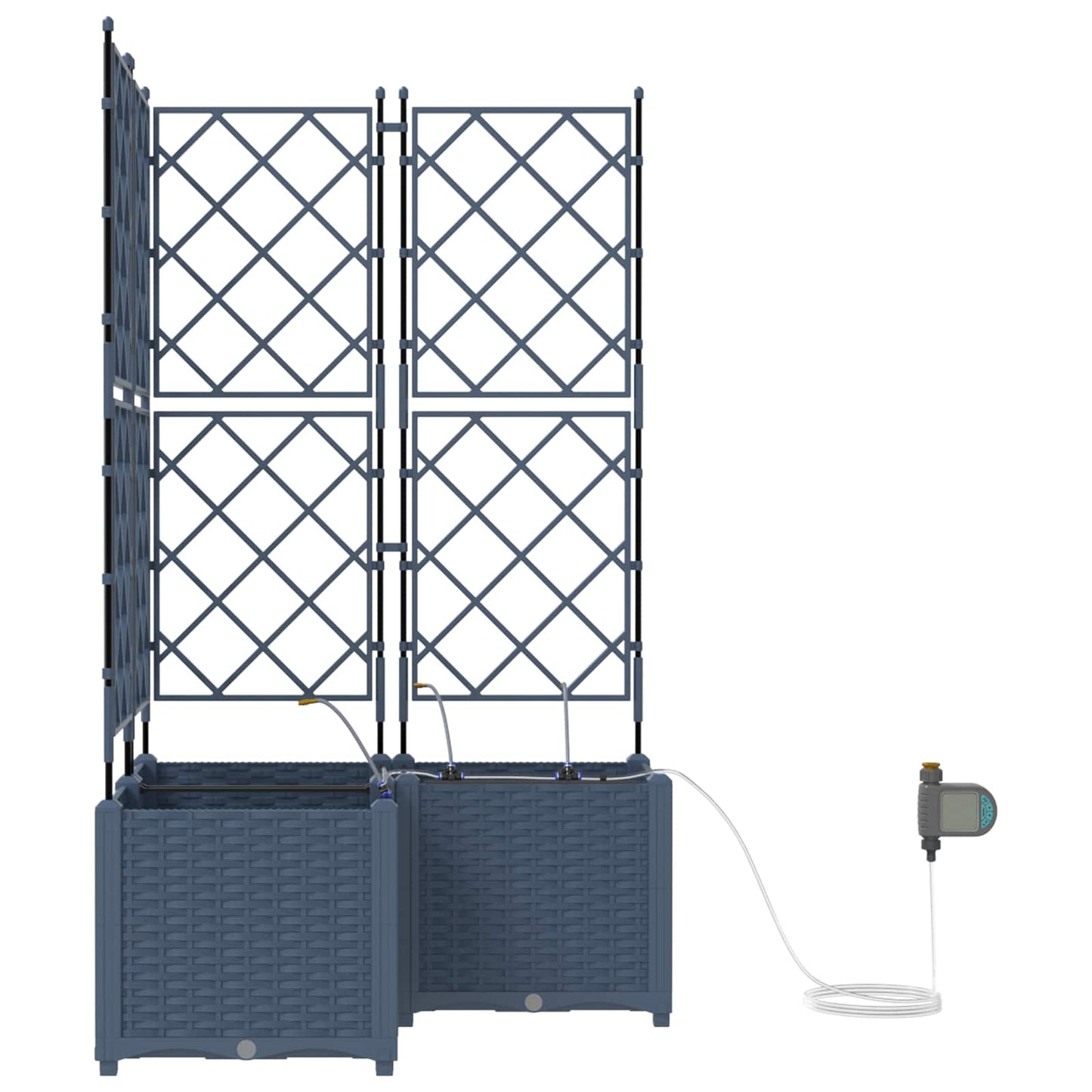 Vidaxxl vaso da fiori da giardino 3 pezzi grigio 120 x 120 x 142 cm acciaio