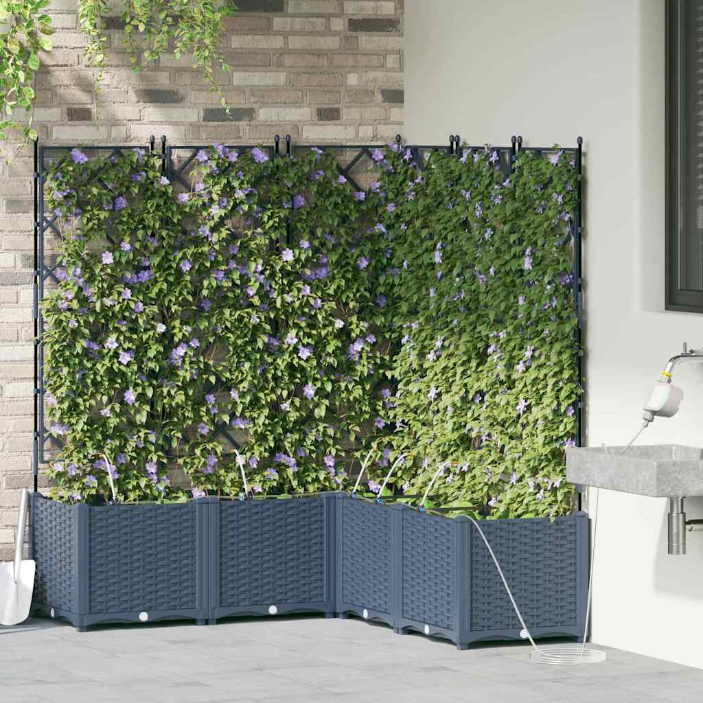 VidaXL macetero de jardín 5 piezas acero gris
