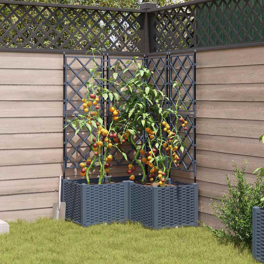 Vidaxl macetero de jardín 3 piezas gris claro 80 x 80 x 143 cm acero