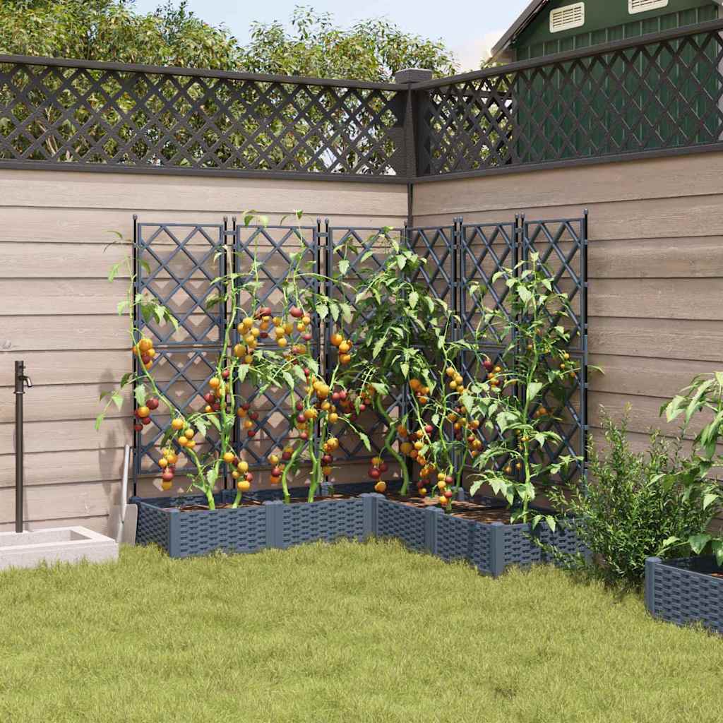 Vidaxl tuin bloempot 5 pcs licht grijs 120 x 120 x 125,5 cm staal