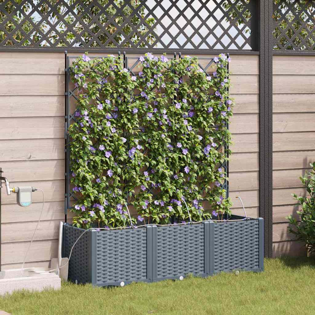 VidaXL macetero de jardín 3 piezas acero gris claro