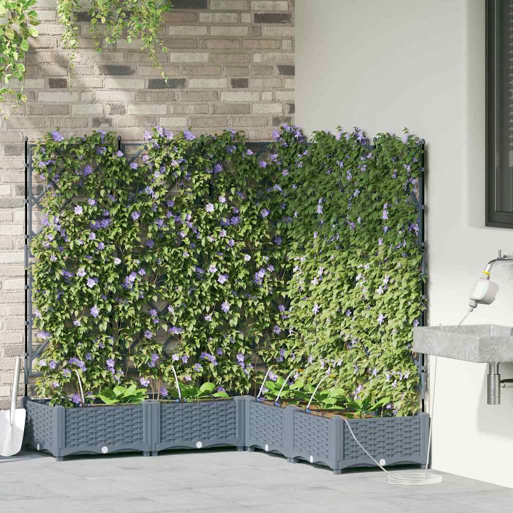 VidaXL macetero de jardín 5 piezas acero gris claro