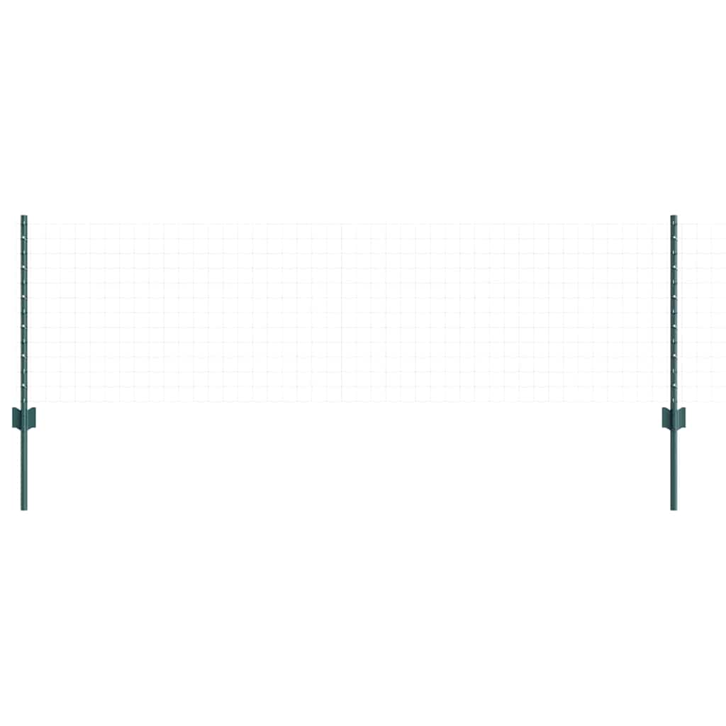 Vidaxl afrasteringspaal 5 pcs groen 100 cm staal