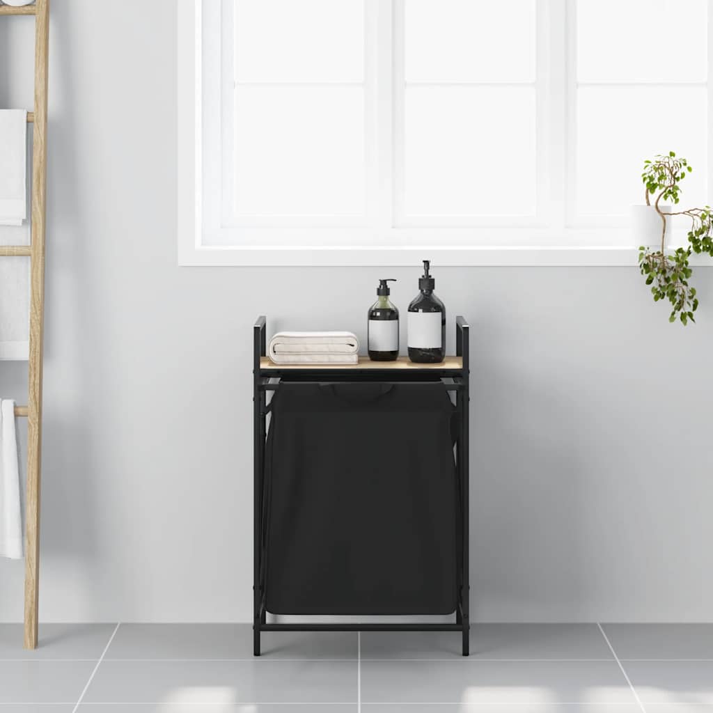 Vidaxl wasmand 1 vak met plank sonoma eikenkleurig