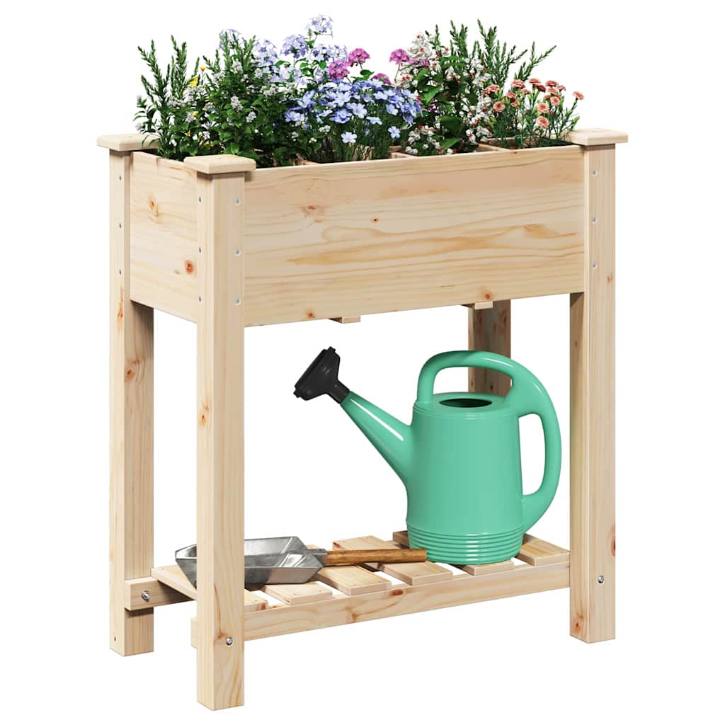 Vidaxxl macetero de jardín beige 71 x 37 x 76,5 cm madera maciza de pino