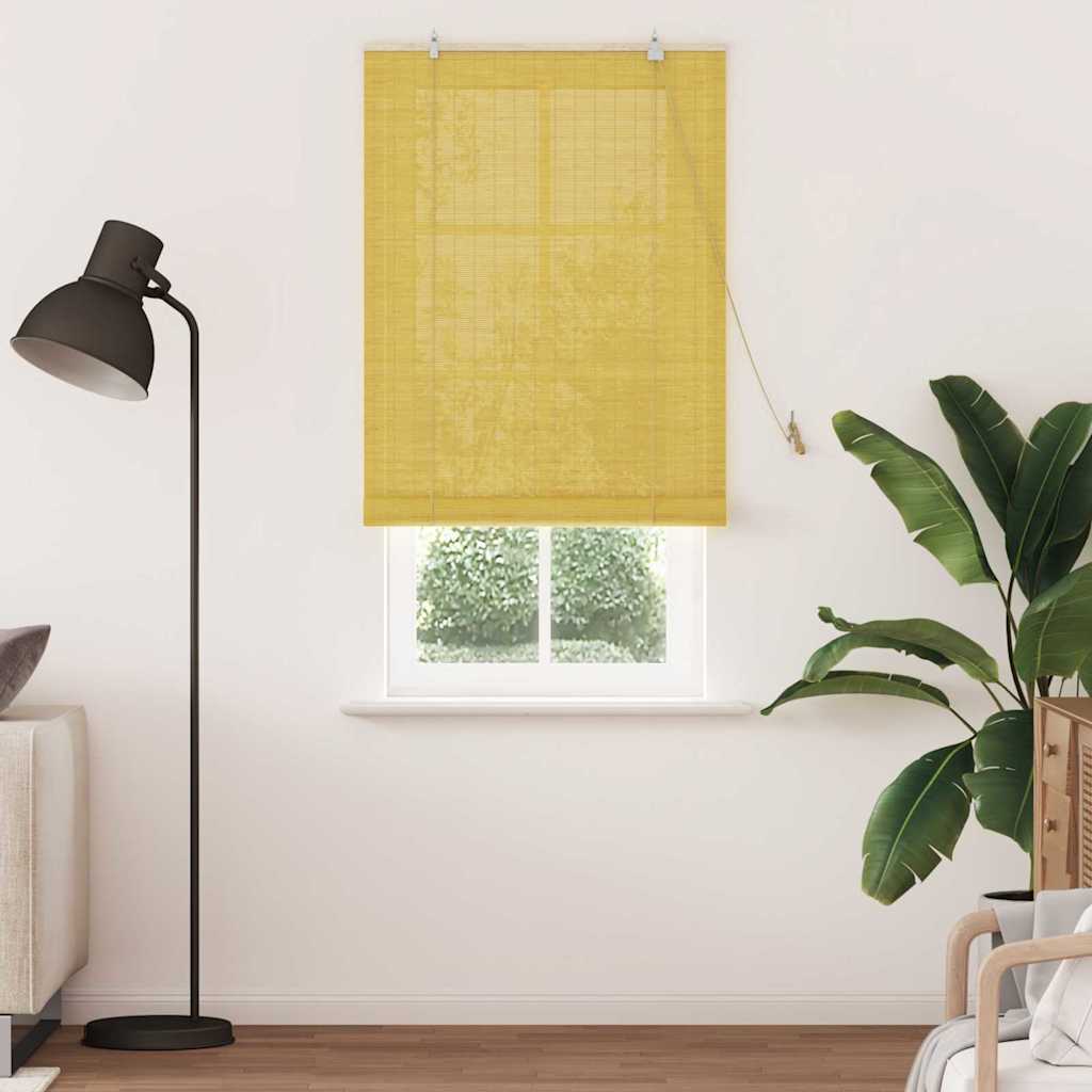 Tenda a rullo Vidaxxl con tende gialle 80 x 220 cm bambù