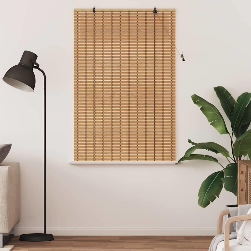 Vidaxxl estor enrollable con cortinas bambú natural 100 x 160 cm