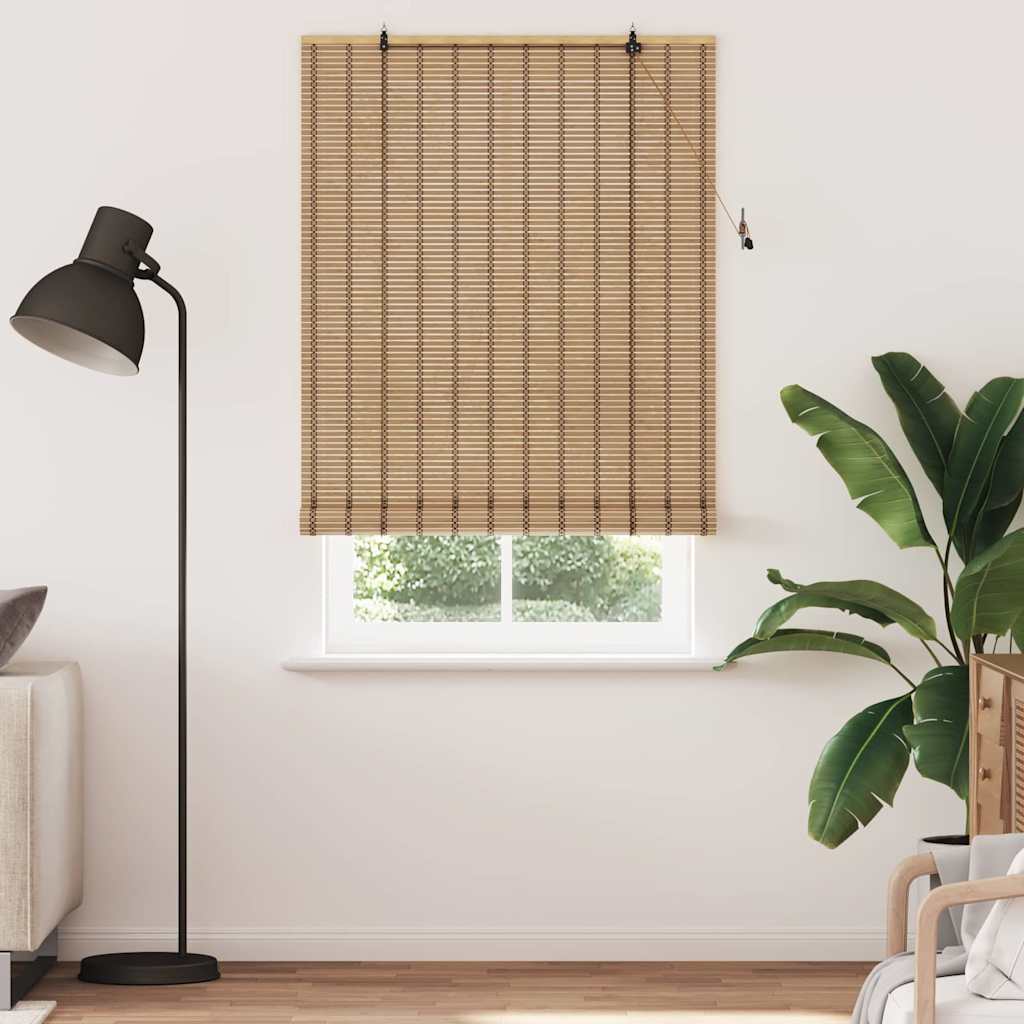 Vidaxxl estor enrollable con cortinas bambú natural 120 x 220 cm