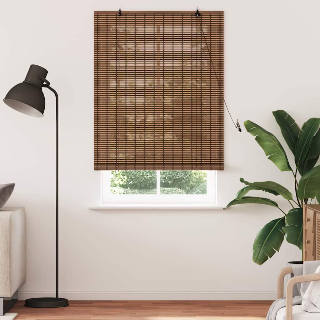 VidaXL estor enrollable con cortinas bambú marrón 100 x 220 cm