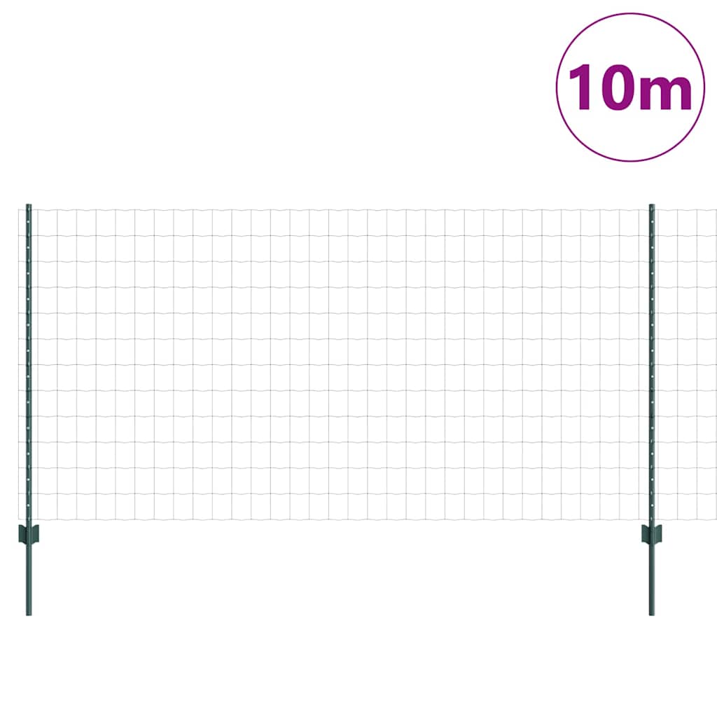 Valla vidaxxl con poste verde 1,2 x 10 m acero y PVC