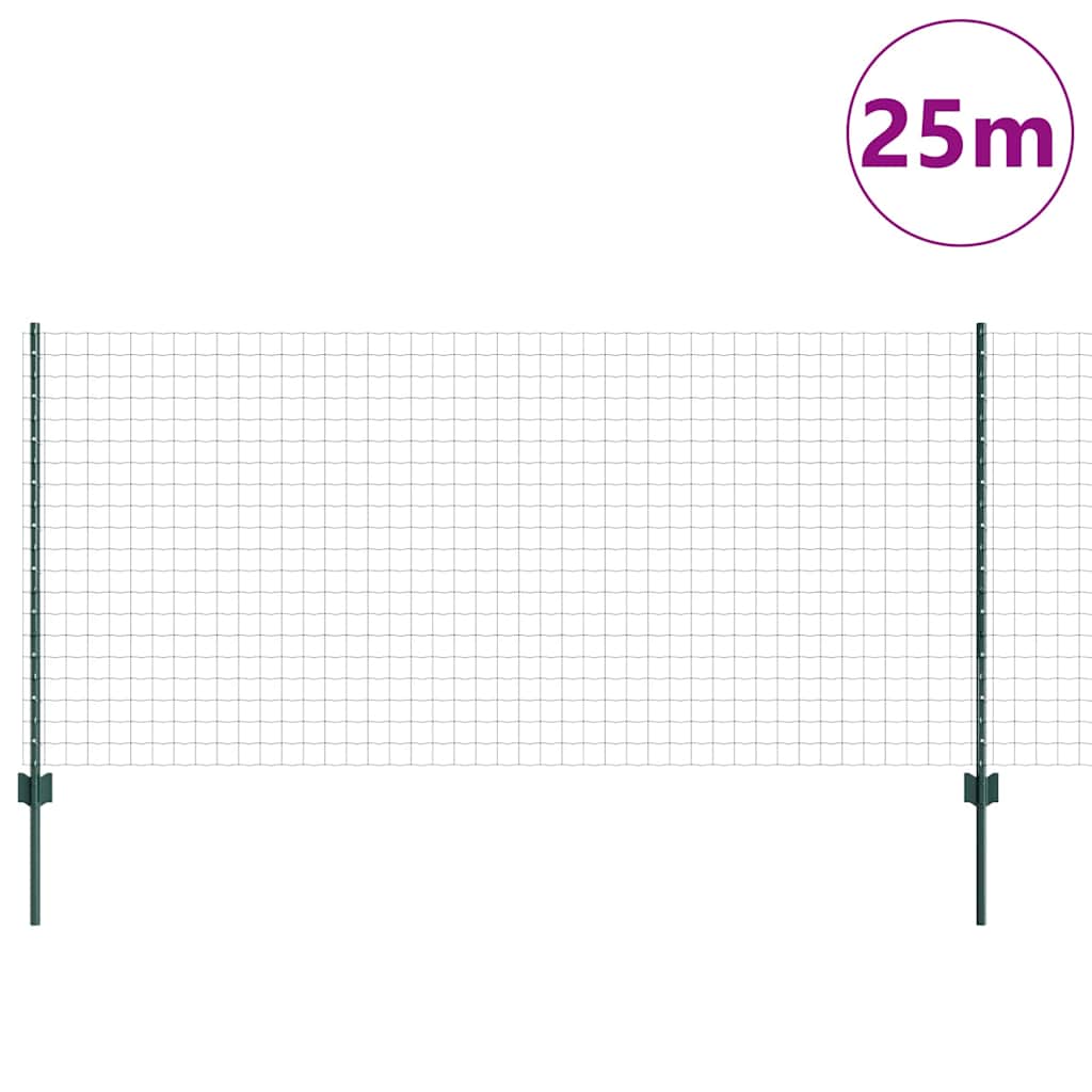 Valla vidaxxl con poste verde 1 x 25 m acero y PVC