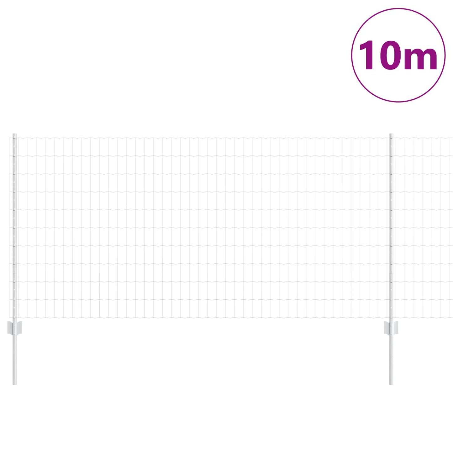 Valla vidaxxl con poste plata 1 x 10 m acero