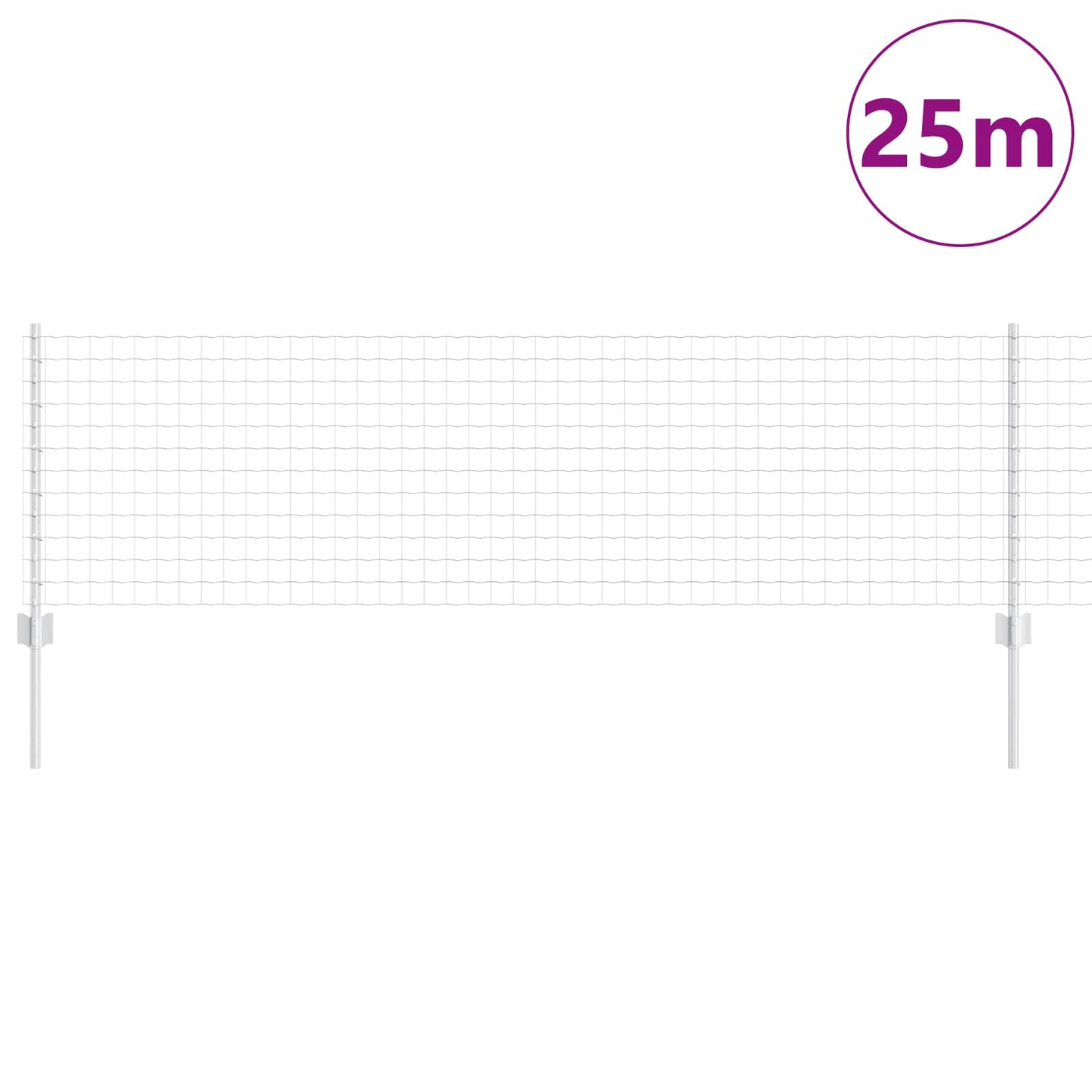 Valla vidaxxl con poste plata 0,6 x 25 m acero