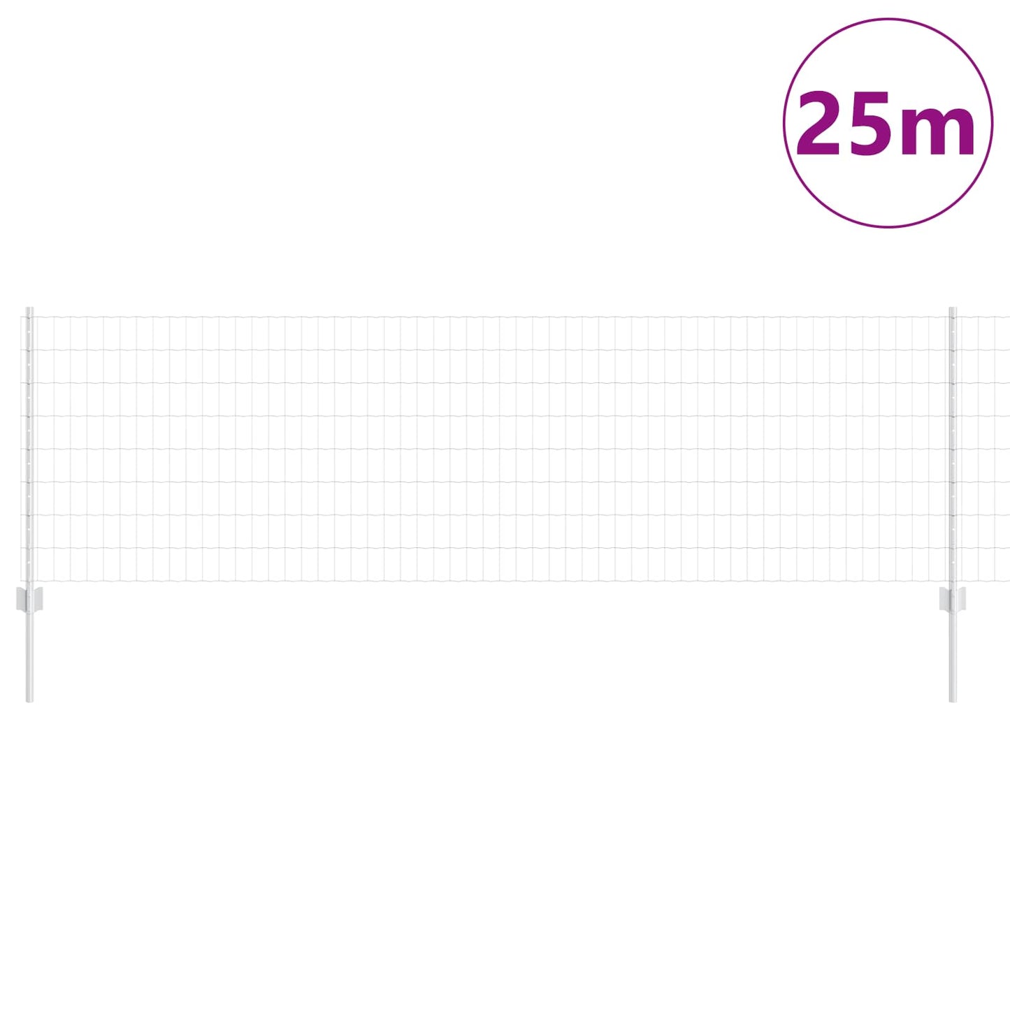 Valla vidaxxl con poste plata 0,8 x 25 m acero