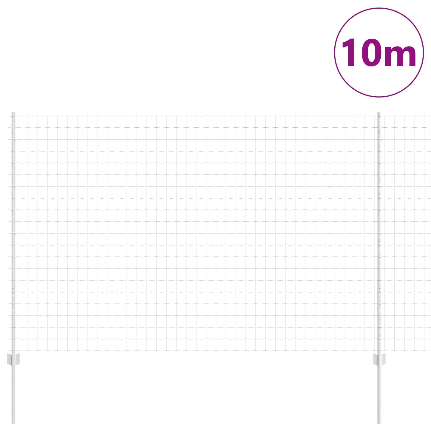 Valla vidaxl con poste plata 1,5 x 10 m acero