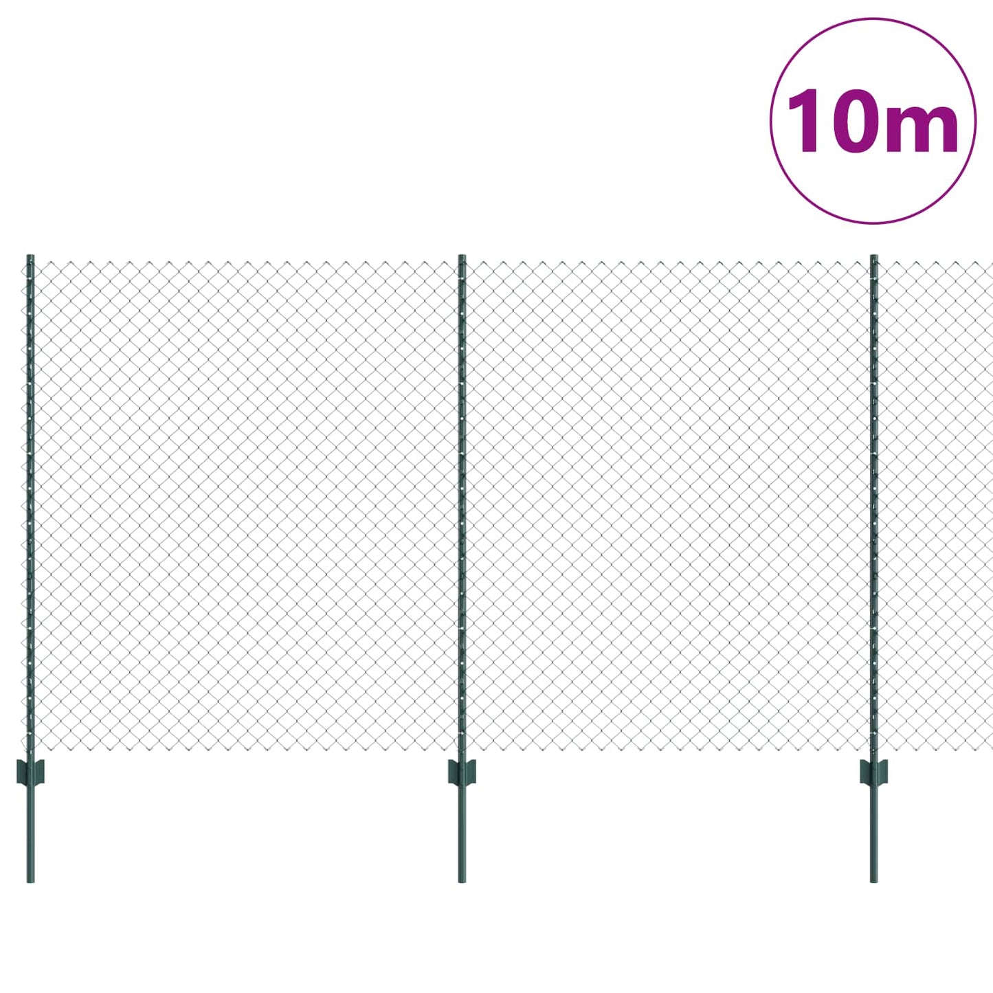 Valla vidaxxl con poste verde 1,4 x 10 m acero y PVC