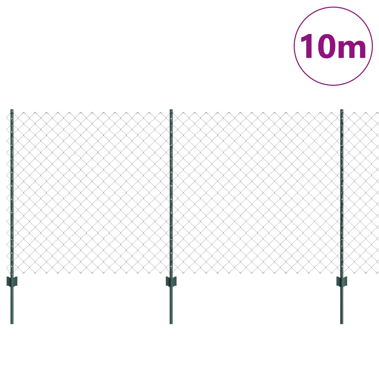 Recinzione Vidaxxl con palo verde 1,2 x 10 m in acciaio e PVC