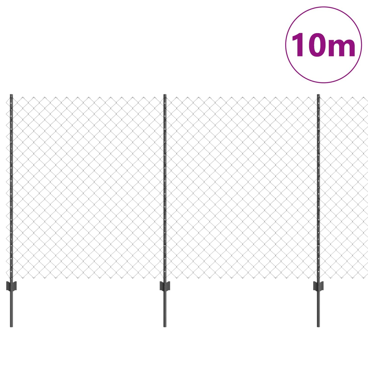 Recinzione Vidaxl con palo grigio 1,4 x 10 m in acciaio e PVC