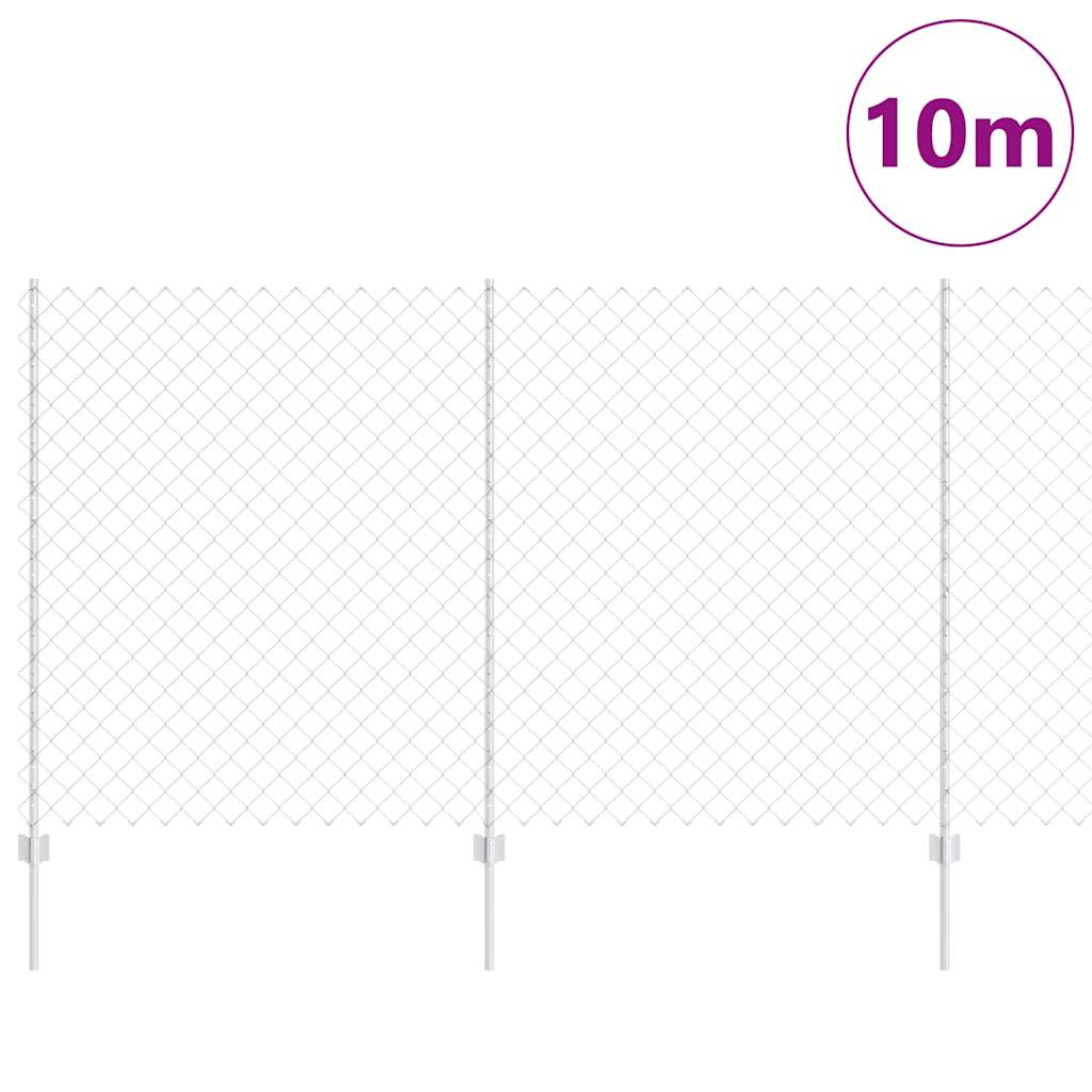 Recinzione Vidaxxl con palo argento 1,4 x 10 m in acciaio