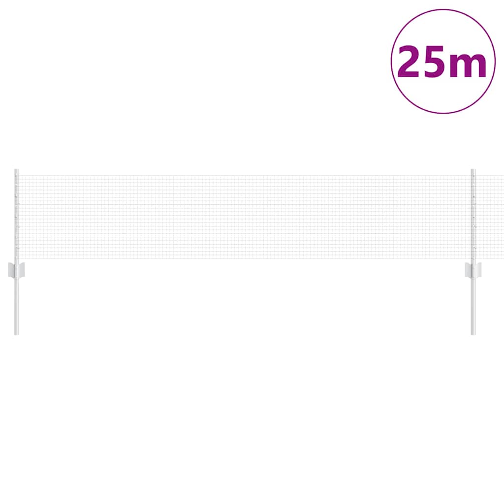 Valla vidaxxl con poste plata 0,4 x 25 m acero