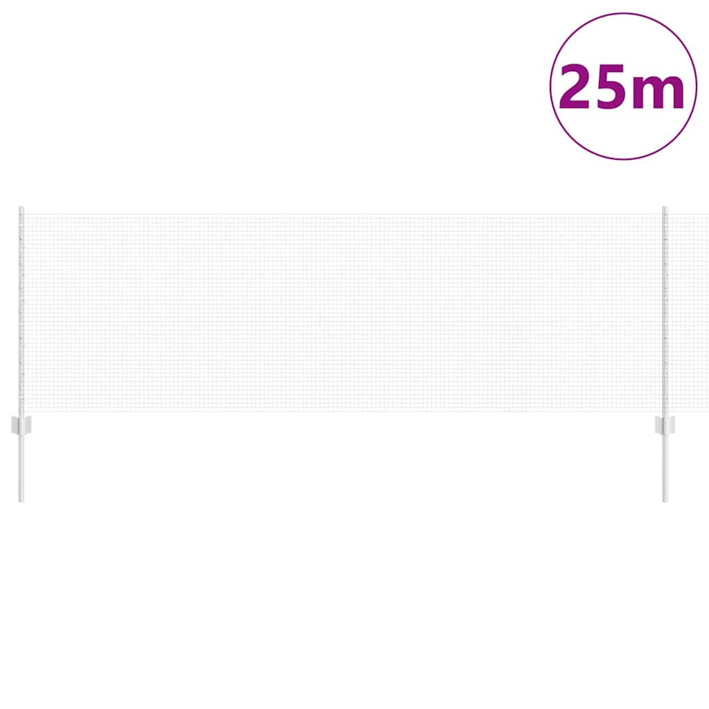 Valla vidaxxl con poste plata 0,8 x 25 m acero