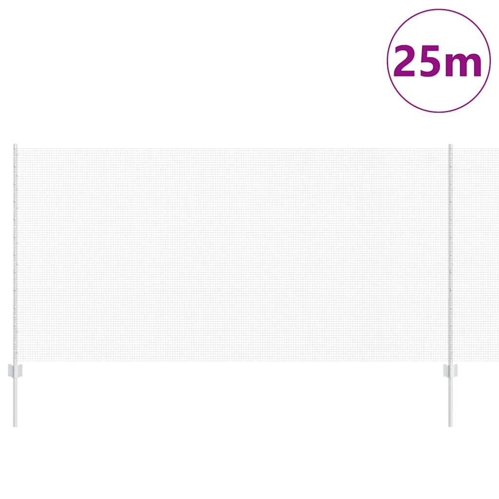 Valla vidaxxl con poste plata 1,2 x 25 m acero
