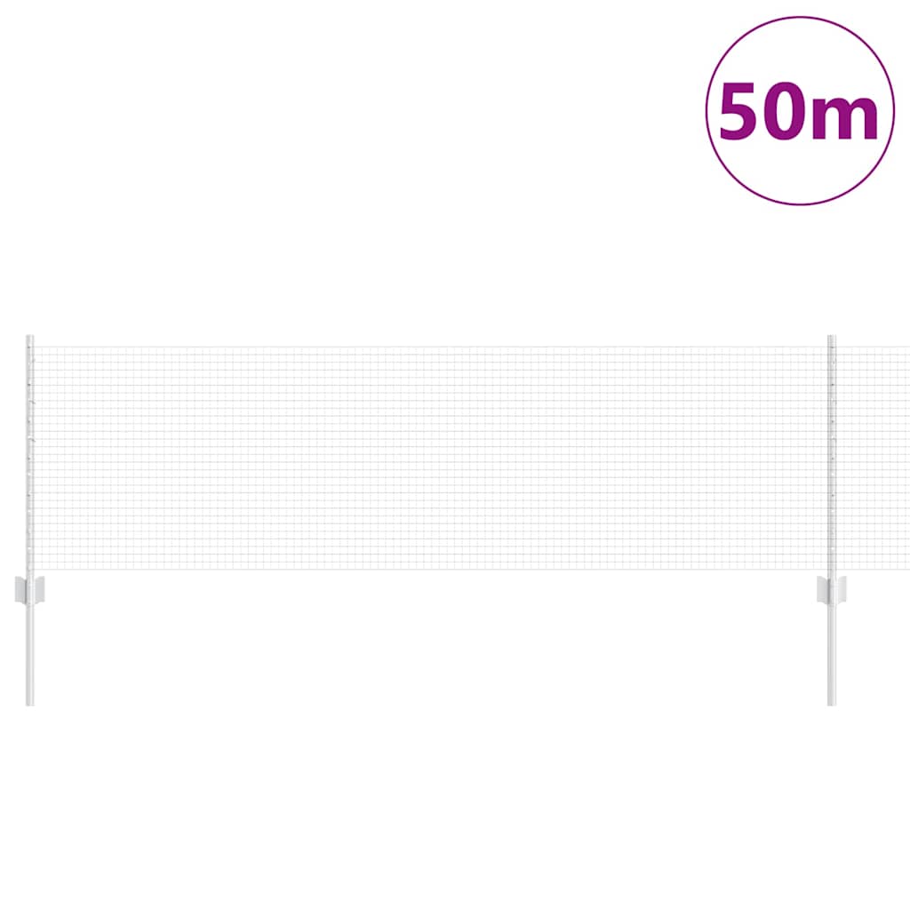 Valla vidaxxl con poste plata 0,6 x 50 m acero