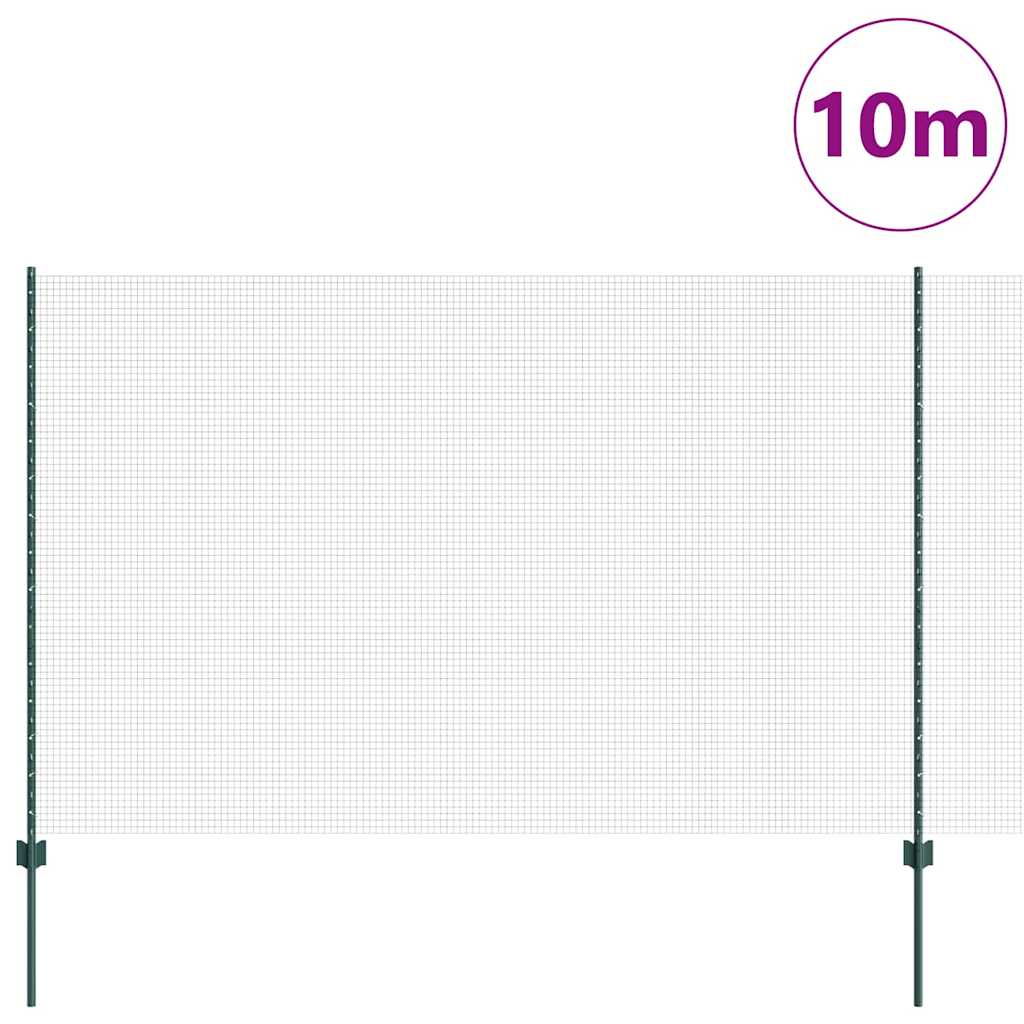 Recinzione Vidaxl con palo verde 1,6 x 10 m in acciaio e PVC