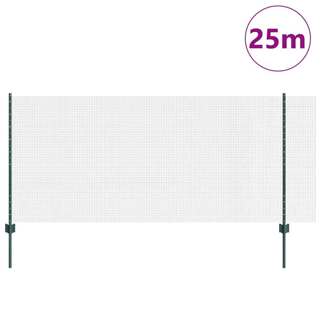 Recinzione Vidaxxl con palo verde 1 x 25 m in acciaio