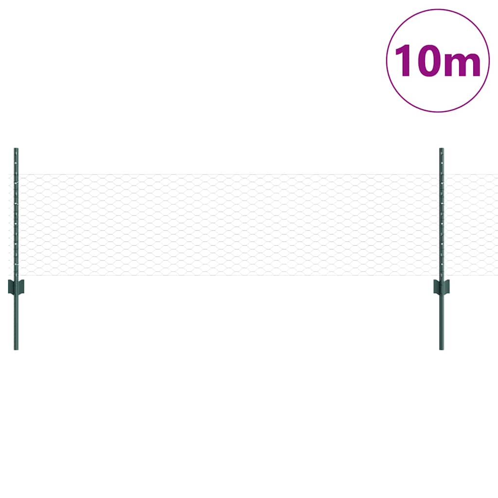 Recinzione Vidaxxl con palo verde 0,5 x 10 m in acciaio e PVC