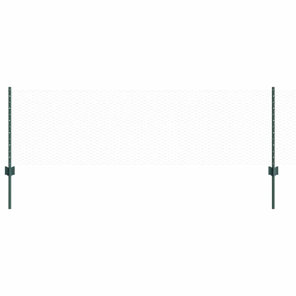 Valla vidaxxl con poste verde 0,6 x 10 m acero y PVC