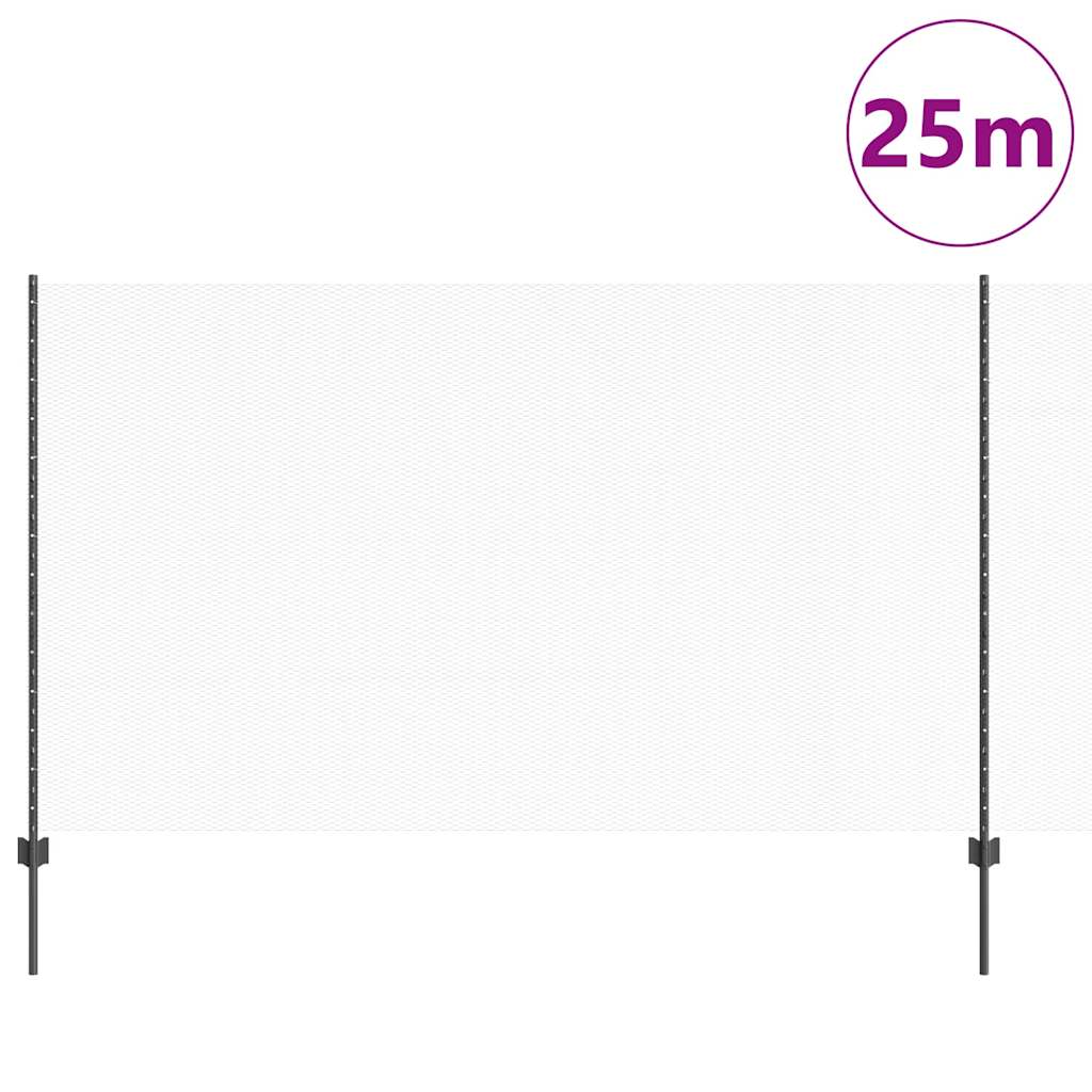 Valla vidaxl con poste acero gris 1,4 x 25 m
