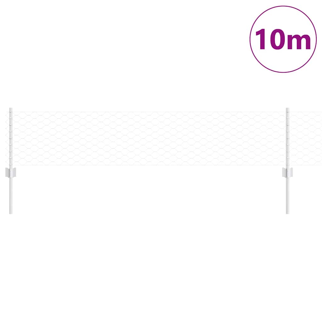 Valla vidaxxl con poste plata 0,4 x 10 m acero