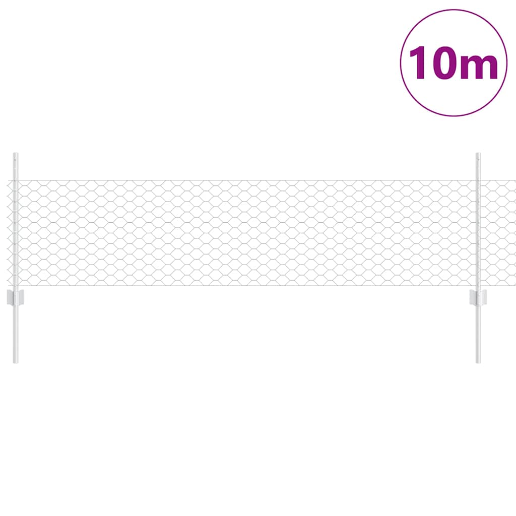 Recinzione Vidaxxl con palo argento 0,5 x 10 m in acciaio