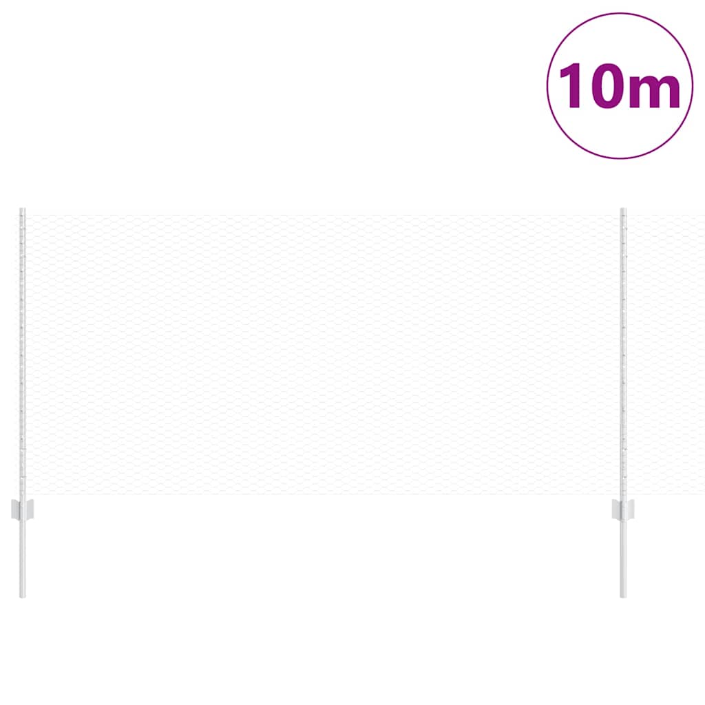 Recinzione Vidaxxl con palo argento 1 x 10 m in acciaio